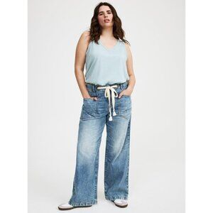 Torrid* Blue Girlfriend Signature Jersey V-Neck Tank